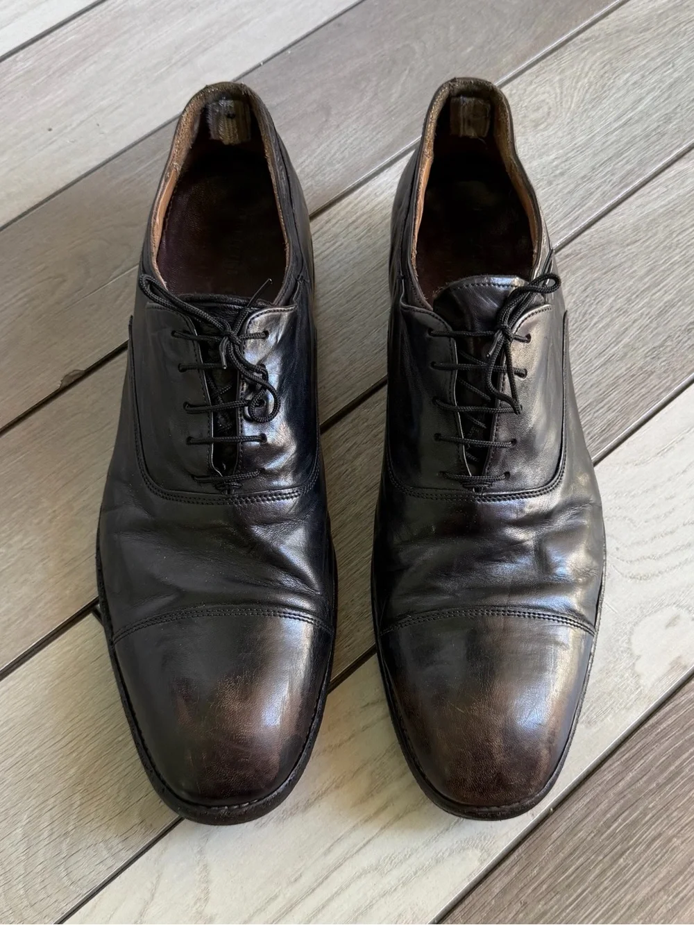 Officine Creative dark brown leather oxford shoes